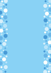 水玉　フレーム  水色　背景　バブル　縦長