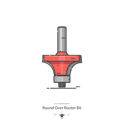 Roundover Router Bit- Line color icon