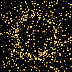 Fototapeta na wymiar Golden Circle Happy Vector Black Background. Art