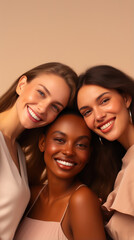 Obraz premium Women's Bonding Moment in Studio for Skincare