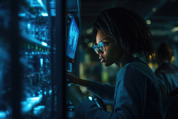 Woman IT Specialist in Action