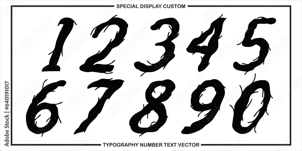 Poster assorted digital custom vector numbers. minimum. color gradation. dark. banner network. 3d effect. d