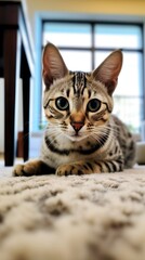 Savannah Cat Close-Up - Majestic Domestic Feline Muzzle