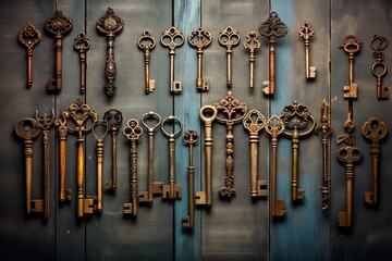 Antique Brass and Bronze Keys Collection - Vintage Lock Treasures