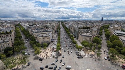 paris cityscape:paris france -July 1 ,2023:Overlooking the city of Paris from a height