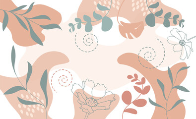 Obraz na płótnie Canvas floral art print design Botanical wall art vector. Abstract Plant Art design for wall framed prints 