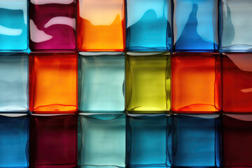 Luminous Glass Brick Texture in Bold Hues