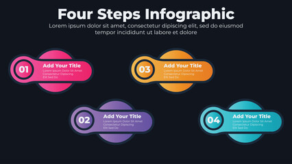 Business infographic bar with dark theme