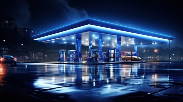 Gas station at night 