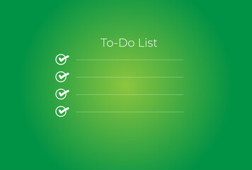Green energy bar to do list with empty space