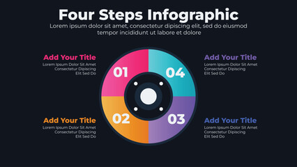 Infographic circle  template for business process steps