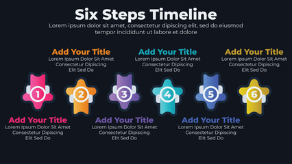 Infographic elements with 6 steps