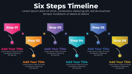 Creative infographic elements with 6 steps