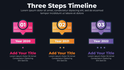 Abstract elements of graph and diagram with 3 steps infographic