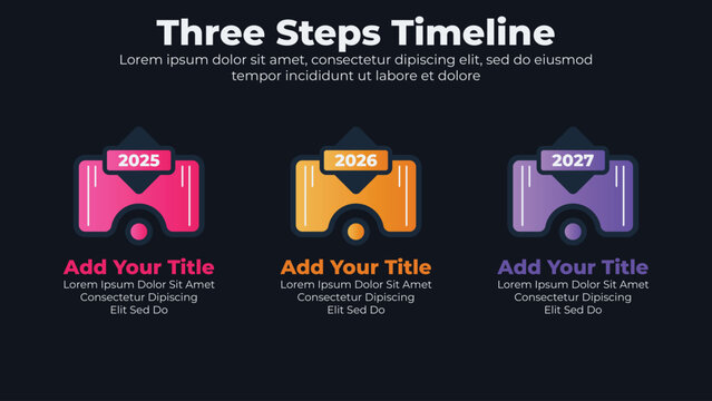 Gradient infographics template business concept with with dark them