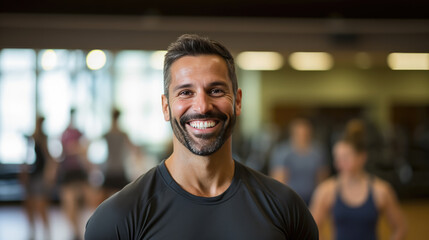 Portrait of athletic man in a gym