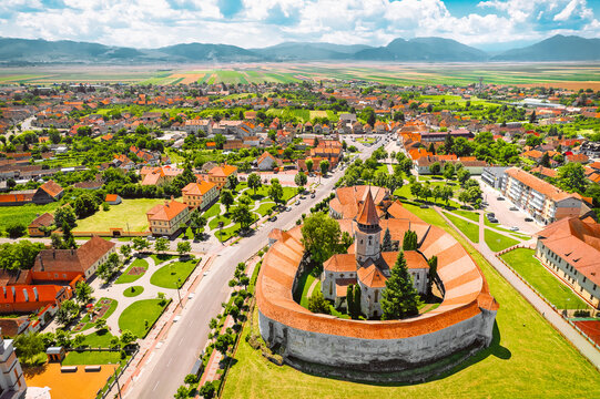Aerial view of Romanian town