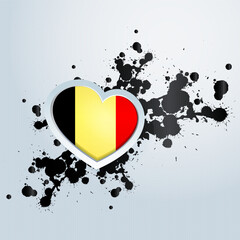 Belgium Flag in the form of a 3D heart and paint splashes - 640199649