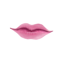 watercolor lips illustration 