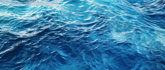wave sea background water texture clean ripple blue summer banner abstract. Generative AI.