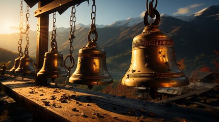 bell in the church - obrazy, fototapety, plakaty