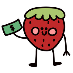 Obraz premium Cute Vegetable Fruit icon design element