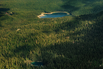 Aerial View of Black Lake and Snake Lake