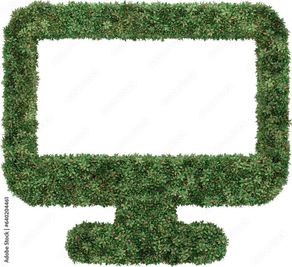 Aufkleber garden bush in gadget and device icon shape. 3d rendering of isolated objects.