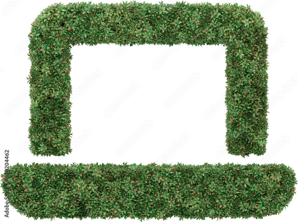 Aufkleber garden bush in gadget and device icon shape. 3d rendering of isolated objects.