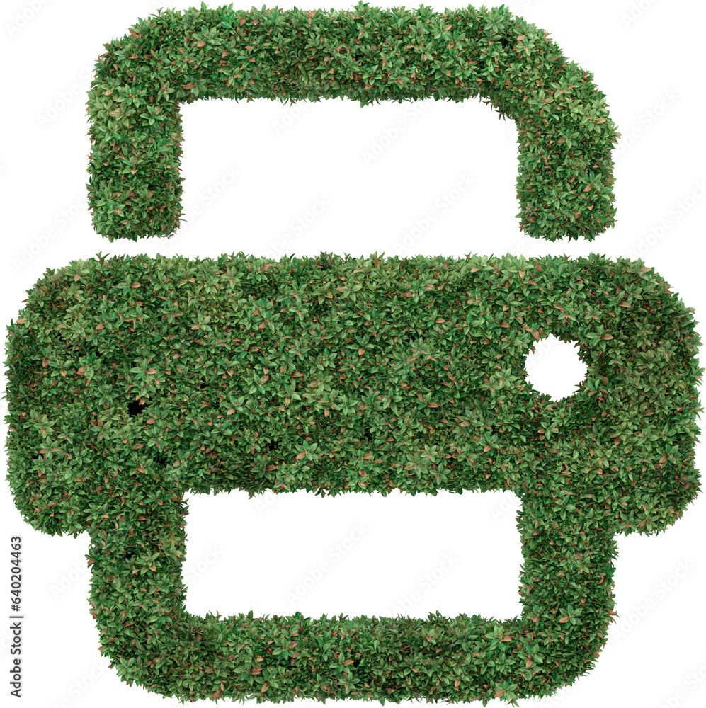 Aufkleber garden bush in gadget and device icon shape. 3d rendering of isolated objects.