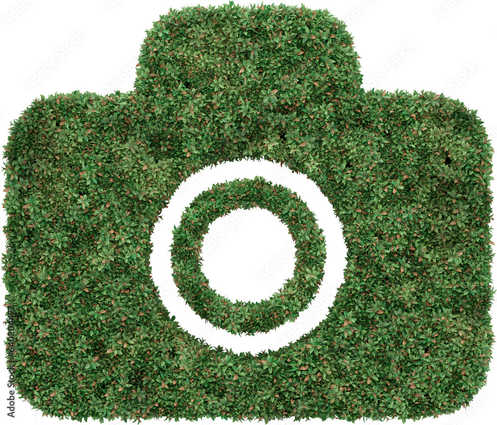 Aufkleber garden bush in gadget and device icon shape. 3d rendering of isolated objects.