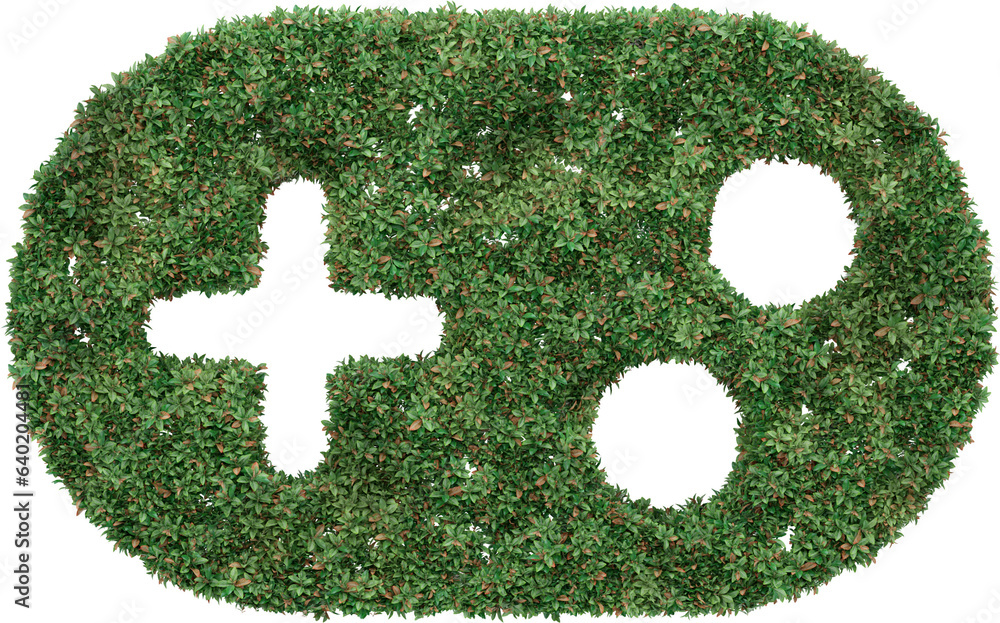 Aufkleber garden bush in gadget and device icon shape. 3d rendering of isolated objects.