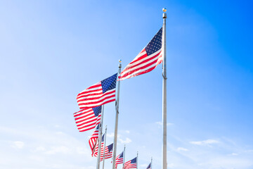American Flags by the Washington Monument 