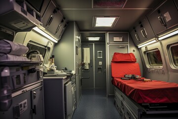 Fototapeta Interior of a modern accident ambulance obraz