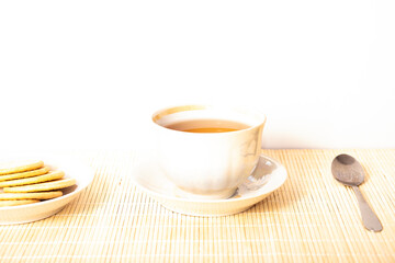 tea with cookies. porcelain tea service. pleasant pastime.