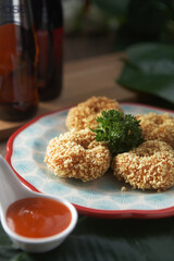 A plate of fried squid rings