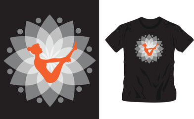 Yoga design concept t-shirt design editable template, Vector illustration for tshirt, hoodie, website, print, application, logo, clip art, poster and print on demand merchandise.