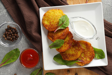 Lunch tasty food concept - delicious hash browns
