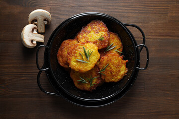 Lunch tasty food concept - delicious hash browns