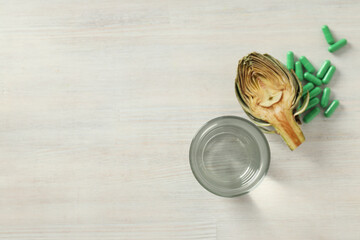 Products for healthcare, healthcare concept - artichoke medicine