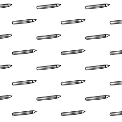 Pencil doodle pattern. Seamless vector background for school, studying