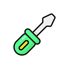 Simple Screwdriver lineal color icon. The icon can be used for websites, print templates, presentation templates, illustrations, etc