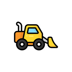 Simple Bulldozer lineal color icon. The icon can be used for websites, print templates, presentation templates, illustrations, etc