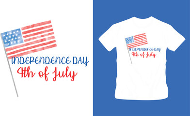 Fototapeta na wymiar 4th July America independence day t shirt editable template