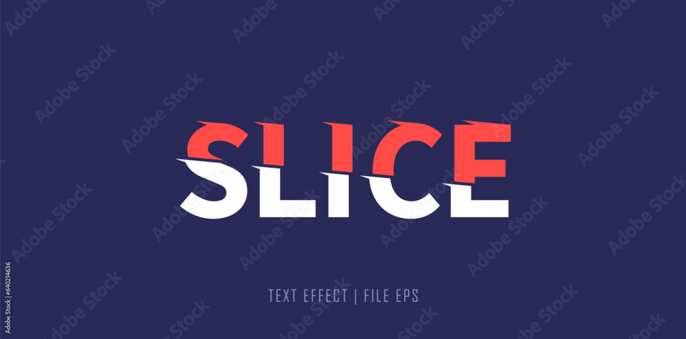 Fototapete sliced text effect - razor sliced text. slice style typography design.