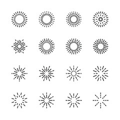 firework icons set. for party , ney year,  festive,. isolated on white . vector illustration