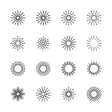 firework icons set. for party , ney year,  festive,. isolated on white . vector illustration