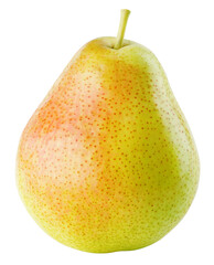 Red yellow pear fruit isolated on transparent background