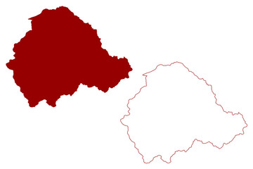 Entremont District (Switzerland, Swiss Confederation, Canton of Valais or Wallis) map vector illustration, scribble sketch Bezirk d'Entremont map