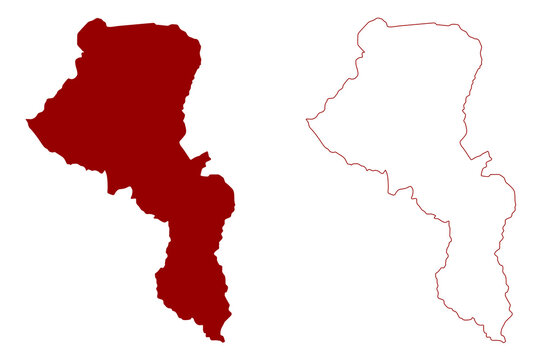 Conthey District (Switzerland, Swiss Confederation, Canton of Valais or Wallis) map vector illustration, scribble sketch Bezirk Conthey map